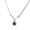 [N2274] - Silver Necklace 'Inspiration' Amber (rhodium-plated) - 25x11 Mm