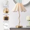 EOEYYOYB Pleated Table Lamp, Table Lamp for Bedroom, Bedside Lamps for Nightstand with Linen Lampshade, Modern Lamp for Bedroom Home Office Decor