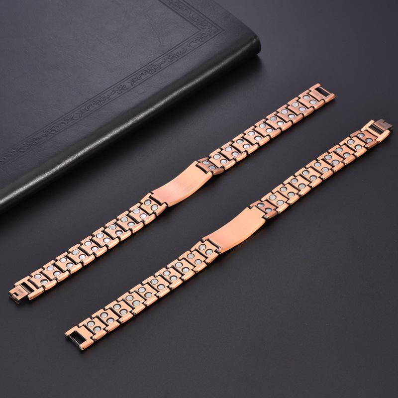 Браслет мужской из красной меди с двойным рядом магнитов 'Орел'