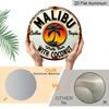 [Tropical Rum Sign]2D Flat, 1pc Tropical Caribbean Rum & Coconut Metal Wall Sign - Round Durable Aluminum Beach Art with Palm Trees & Parrot for Bar