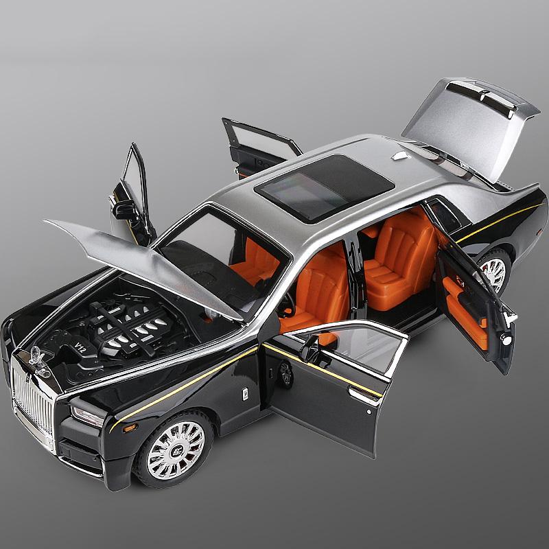 1:18 Модель автомобиля Rolls Royce Phantom Limousine из сплава, металлическая литая, для домашнего декора, настольный дисплей, орнамент, высокая симуляция, подарки