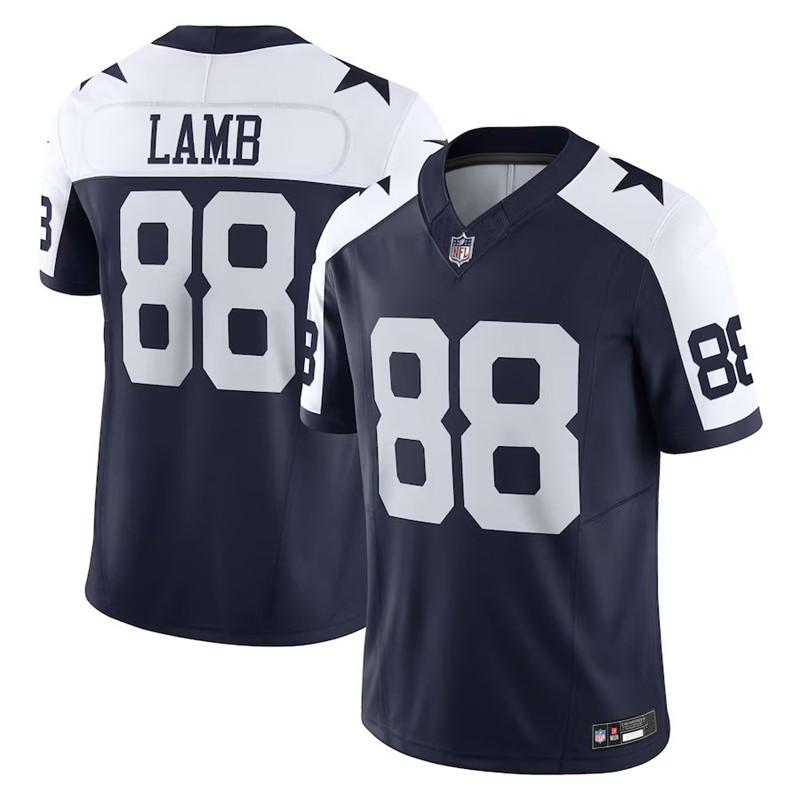 Mens Dallas Cowboys 88 Lamb Football Jersey - Blue White Retro Styles Running