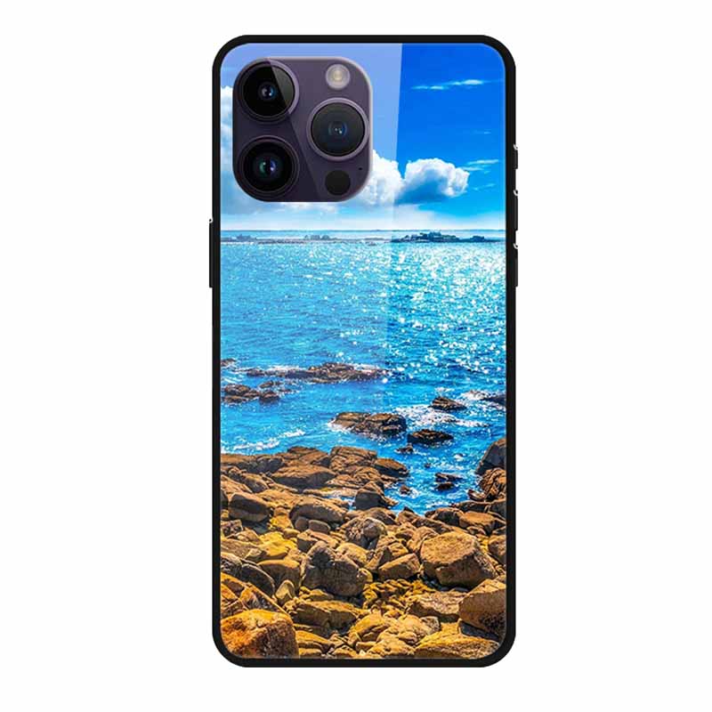 Закаленное Стекло Чехол Для iphone 15 Pro Max Чехол Жесткое Стекло Задняя Крышка Мягкий ТПУ Бампер Для iphone 16 Pro Max Чехол для Телефона 16Pro Max