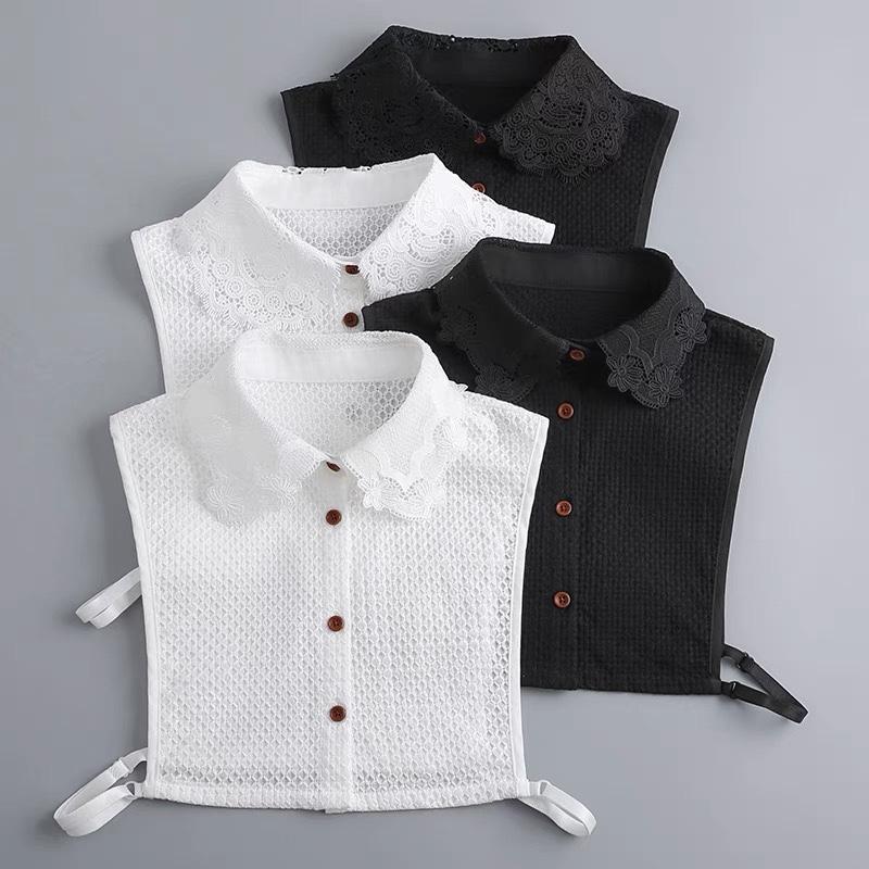 Fashion Fake Collared Shirt Lace False Collar Woman Vintage Detachable White Collar For Sweater Blouse Half Shirt Accessories