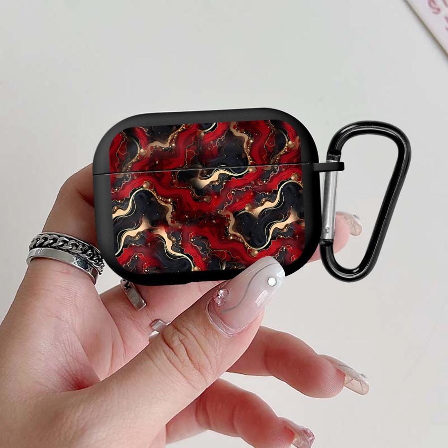 Чехол для наушников Cover Case Для Airpods 2 Pro 3 4 Pro3 1 Pro2 Красный Черный Мрамор