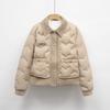 Пуховик Pinghu женский короткий новый осенний пуховик легкий пух белого утенка с тиснением лацкан куртка