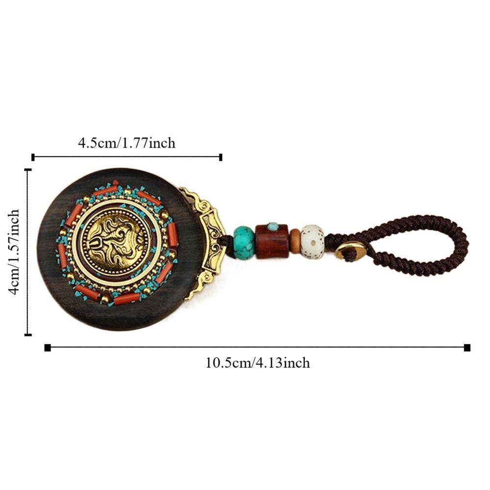 Retro Ebony Wood Car Keychain Nepal Bag Hanging Accessories Delicate Mobile Phone Pendant  Women