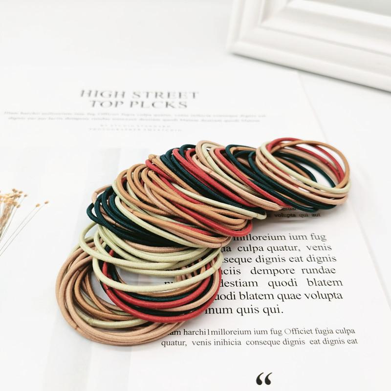 100 шт. Женские резинки для волос для девочек, резинки для волос, эластичные резинки для волос, держатели для хвостиков, повязки на голову, резинки для волос