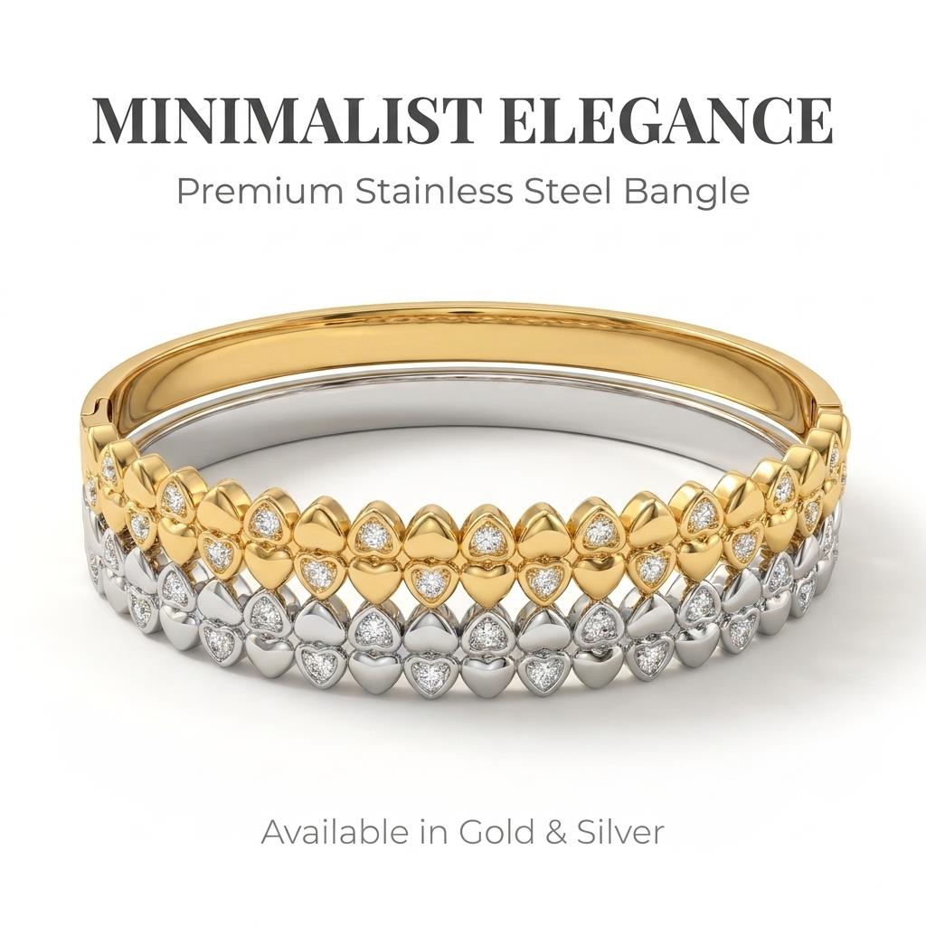 Gold Color Snap-on Vine Zircon Bangle Stainless Steel Bracelet for Women Fashion Jewelry Gift