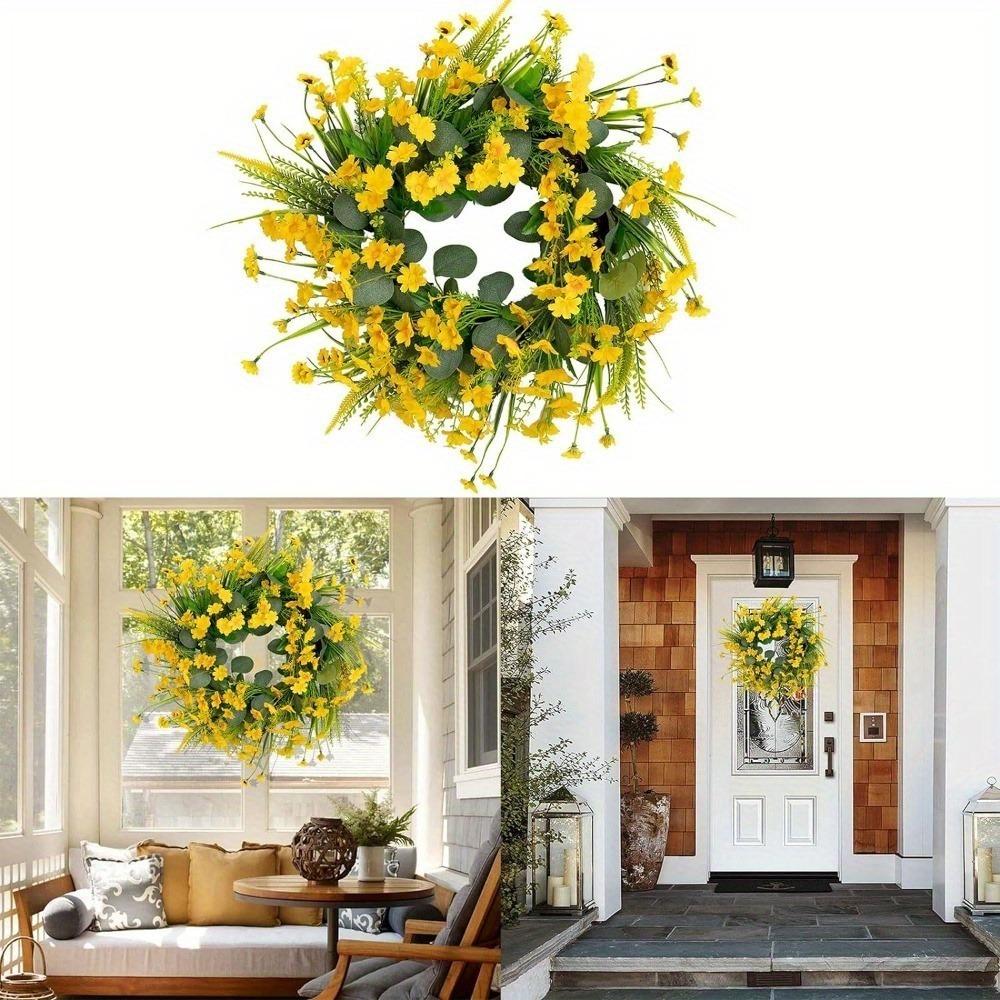 45 см маленький венок из ромашек домашний декор весенний венок красочный цветочный венок материал ручной работы для семейного сбора декор дверей и магазинов праздничные принадлежности