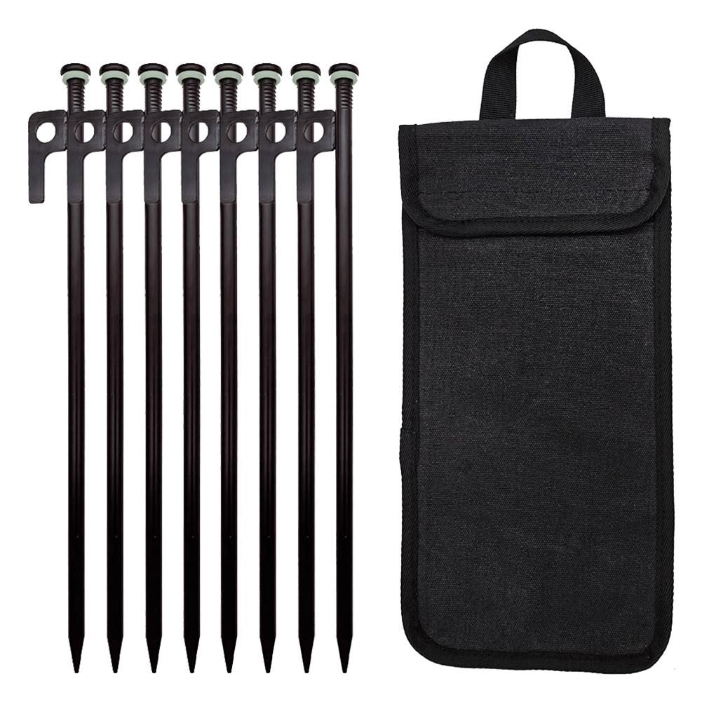 4/8Pcs Tent Stakes Forged Steel Tent Pegs Heavy Duty Ground Stakes 30cm Ground Anchors with Storage Bag for Outdoor Camping