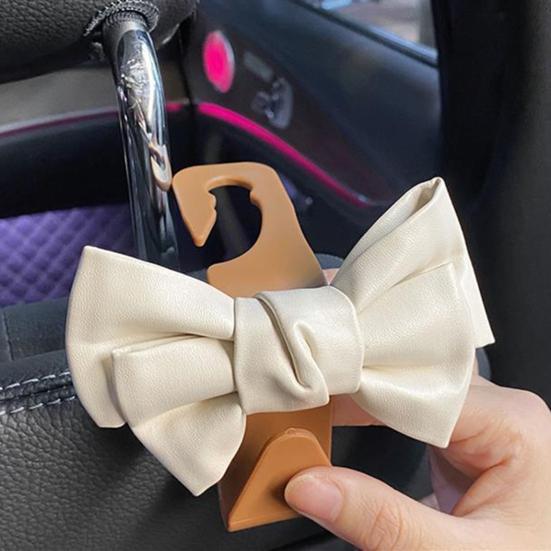 Крючки для автомобиля с бантом, симпатичный крючок для спинки сиденья автомобиля с бантом, прочный кошелек с бантом