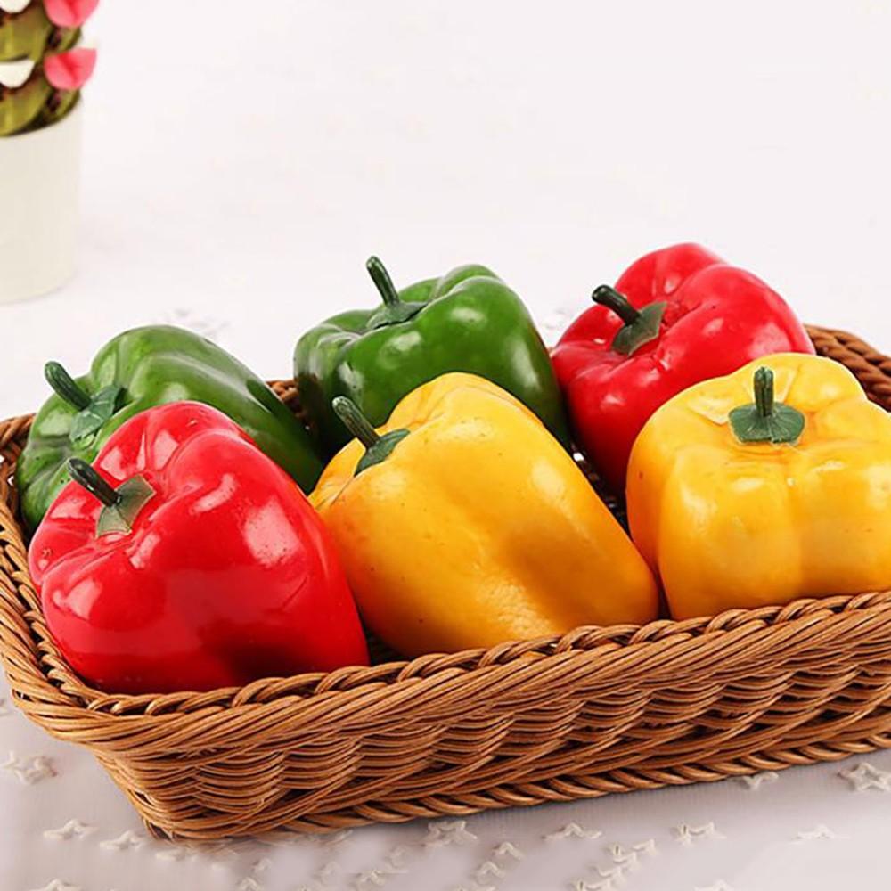 3PCS Realistic Artificial Imitated Peppers Vegetables Decor Restaurants Props