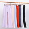 3-14 Years Kids Girls Solid Color Elastic Flare Pants High Waist Fitness Pants
