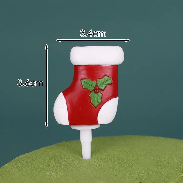 Christmas Cake Toppers Resin Santa Claus Cake Decor Xmas Small House Cupcake Dec Merry Christmas Decor For Home Happy New Year