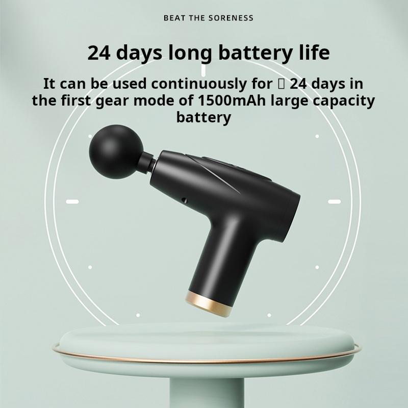 Black 4 Types Of Massage Heads Mini Fascia Gun Multi-Level Massage Gun Muscle Relaxation Massage Equipment Portable Vibration Massager