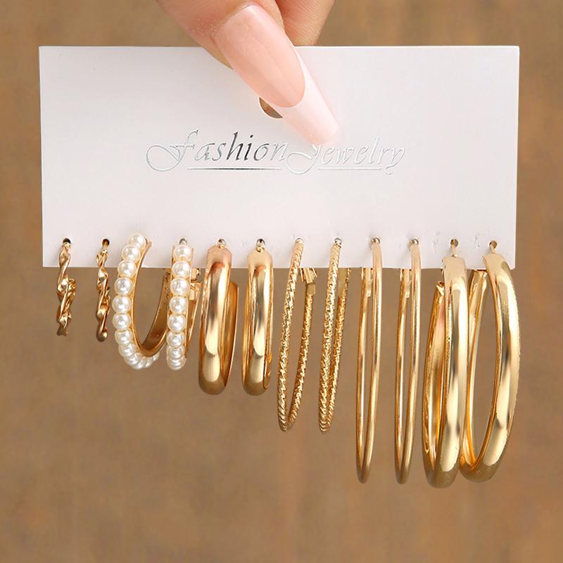 17KM Gold Color Vintage Circle Hoop Earrings для женщин и девочек, простые модные геометрические серьги-подвески, модные украшения для вечеринки