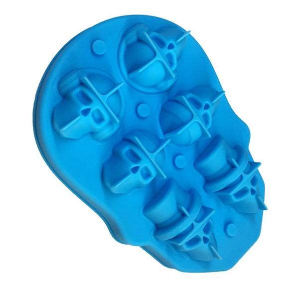 6 в 1 DIY череп форма для льда череп создатель ледяных шаров 3D трехмерные формы для лотков силиконовые формы для виски, кубиков льда, печенья и печенья