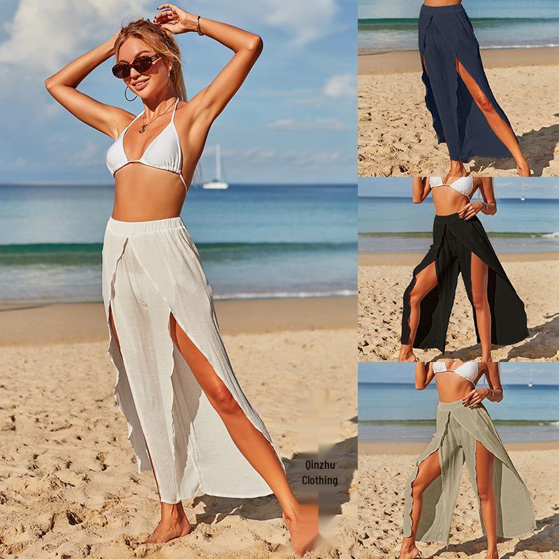 Chiffon Beach Cover-up: Versatile European & American Style Half Skirt for Sun Protection & Vacation