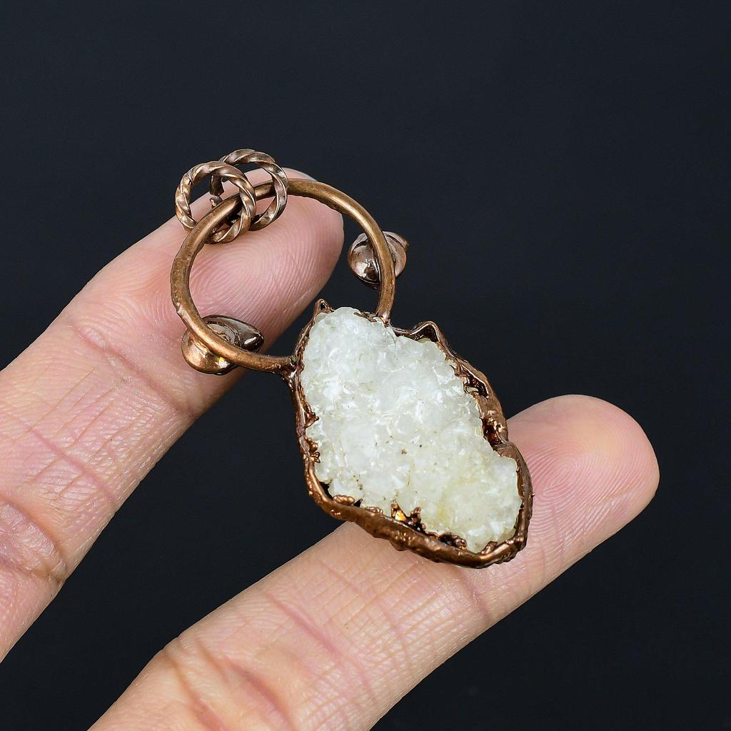 Прозрачные солнечные друзы, Медный гальванопластический кулон, Ювелирные изделия ручной работы из драгоценных камней, Подарки для жены, Совершенно новый кулон