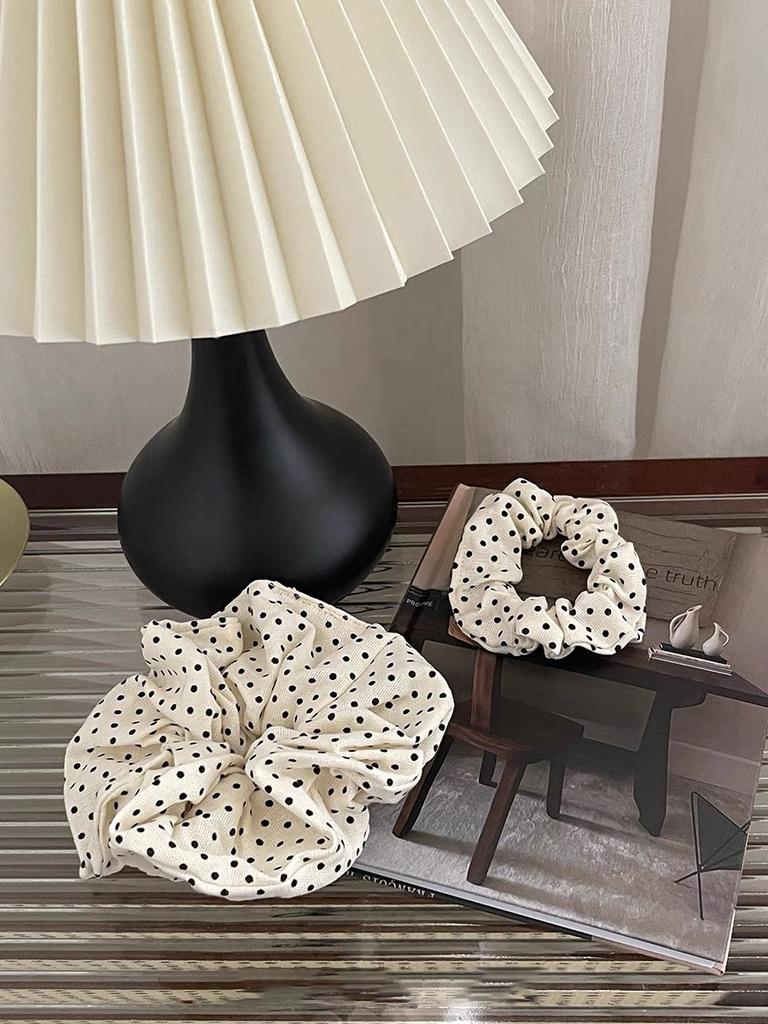 New Scrunchies Polka Dot Large Size Hair Ties Elastic Hair Band Sweet Vintage Hair Rope Women Hair Accessories