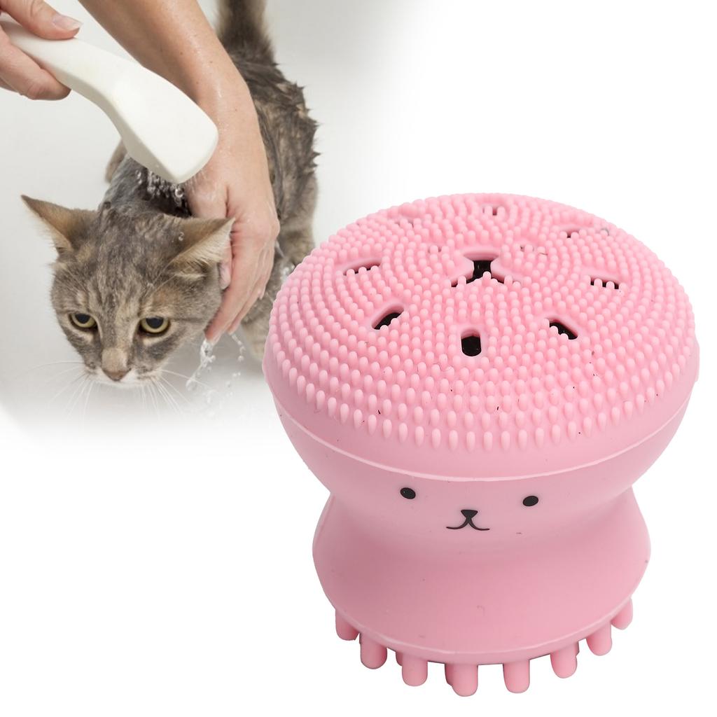 Щетка для ванны для собак, резиновая мягкая пенящаяся щетка для ванны, скребок для душа с дозатором шампуня