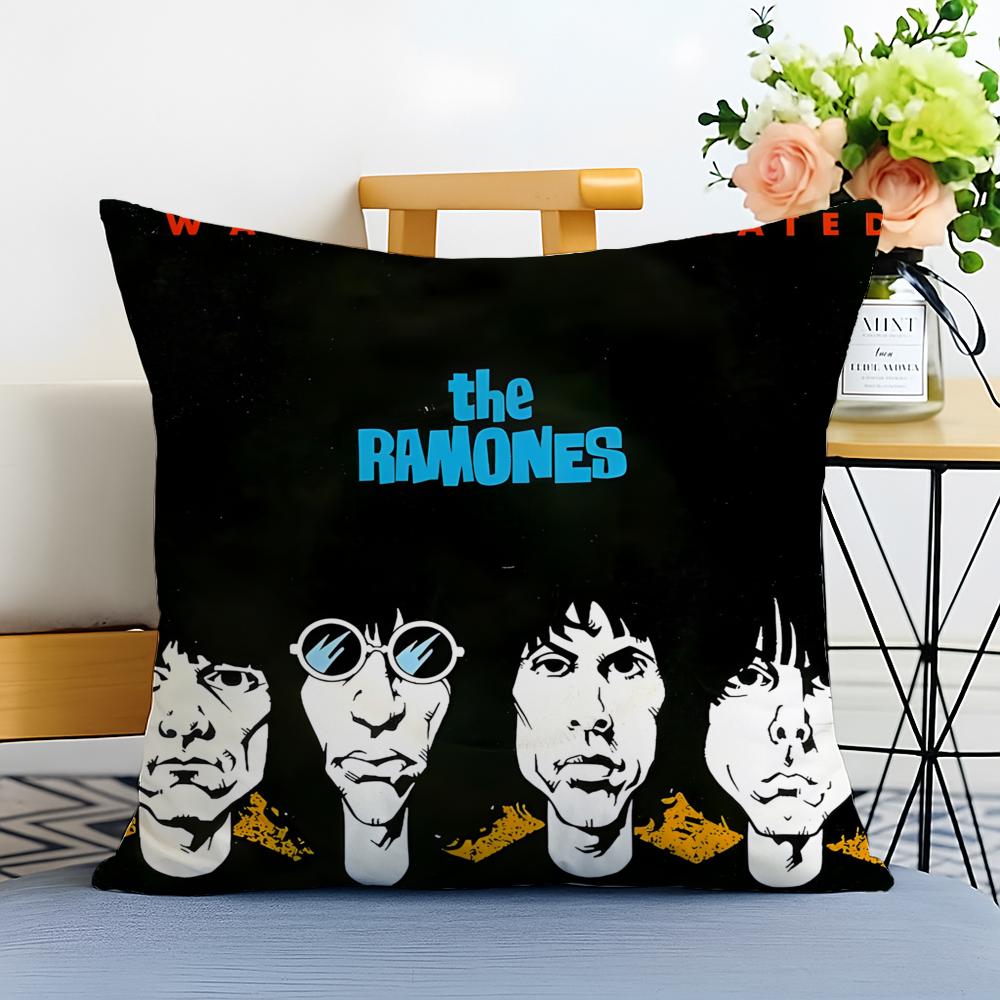 Подушка с принтом панк-группы R-Ramones Наволочка Стирка возможна Льняная Наволочка Мягкая Для Дивана Кровати Уютная Домашняя Комната Декор