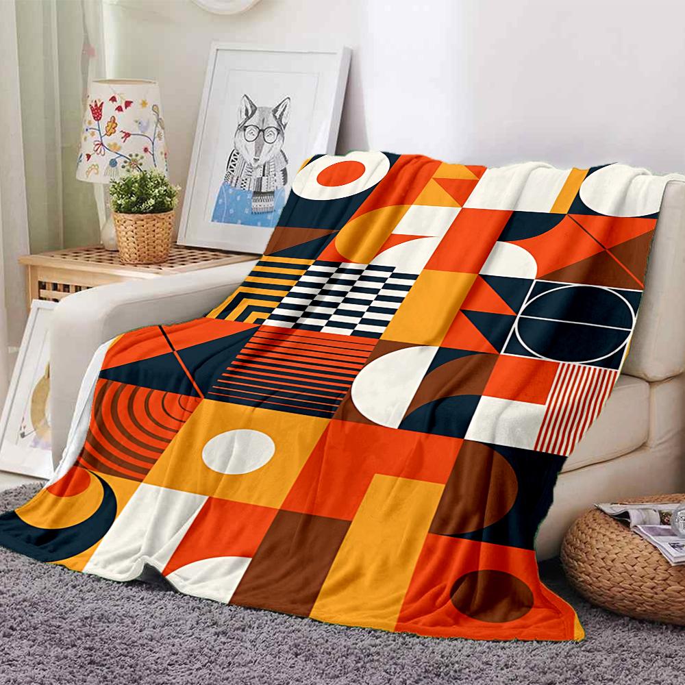 Abstract Geometric Shapes Blanket Soft Throw Blanket For Home Bedroom Bed Sofa Travel Office Solid Christmas Blanket