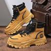 High Quanlity Leather Men Ankle Boots Winter Outdoor Casual Shoes No-slip High Top Work Boots Breathable Walking Hiking Shoes