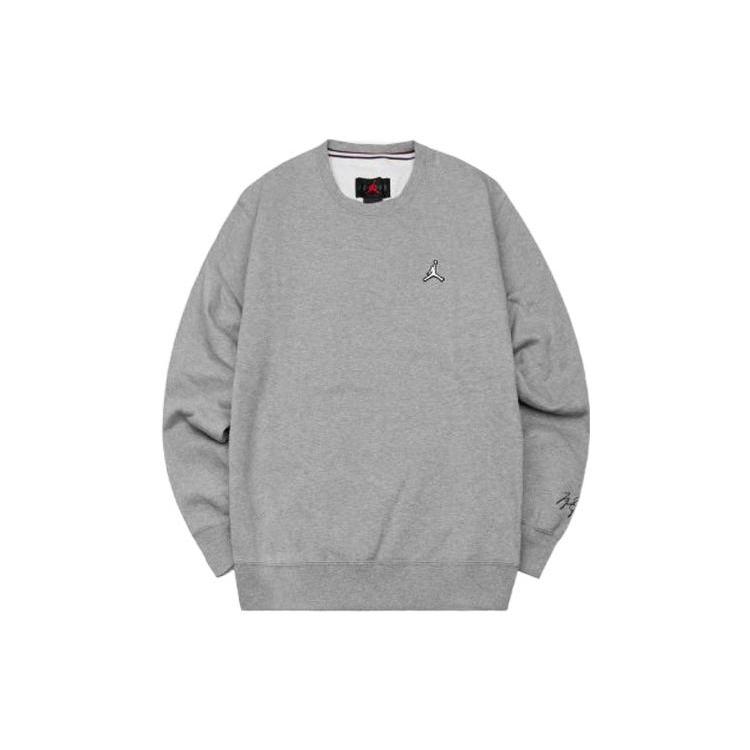 Jordan Sweatshirts Men's Gray Crew Neck Thickened Regular (Unisex) Sweatshirts DN7957 091