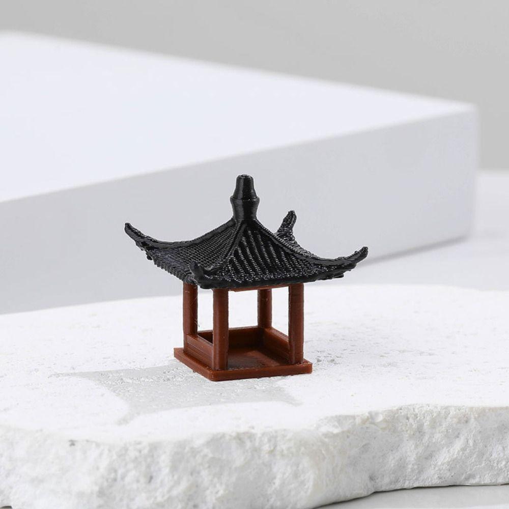 Миниатюрный микроландшафтный шестиугольный декор, фигурка павильона, милая мини-статуэтка пагоды