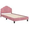 Children s Bed Frame with Headboard Pink 90 x 200 cm Velvet