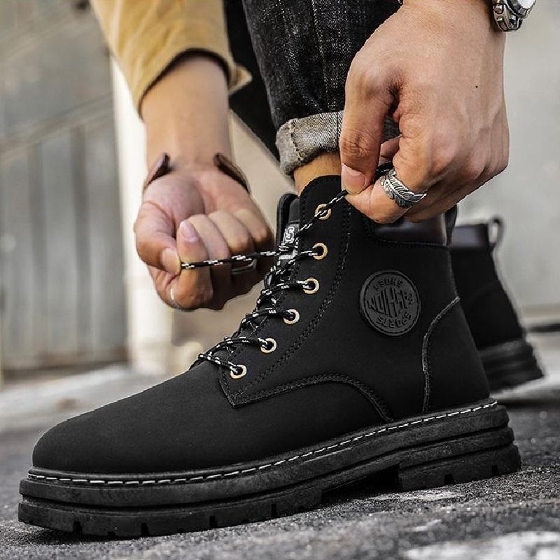 Ботинки Martin мужские, весна-лето и осень, высокие рабочие ботинки, короткие ботинки в британском стиле, ботинки на толстой подошве