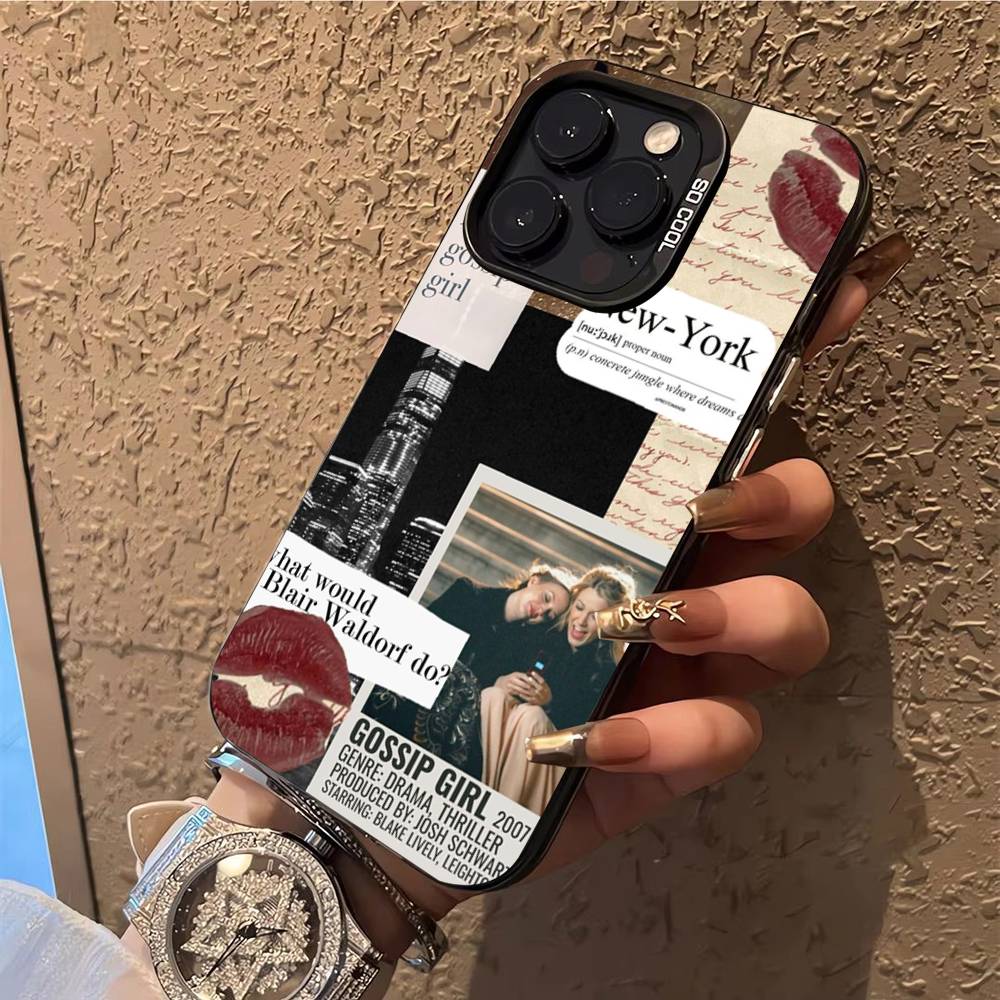 Чехол для телефона G-Сплетница Для iPhone 17,16,15,14,13,12,X,8,Pro,Max,Plus,E,SE4,Air,Mini IMD Матовый Черный