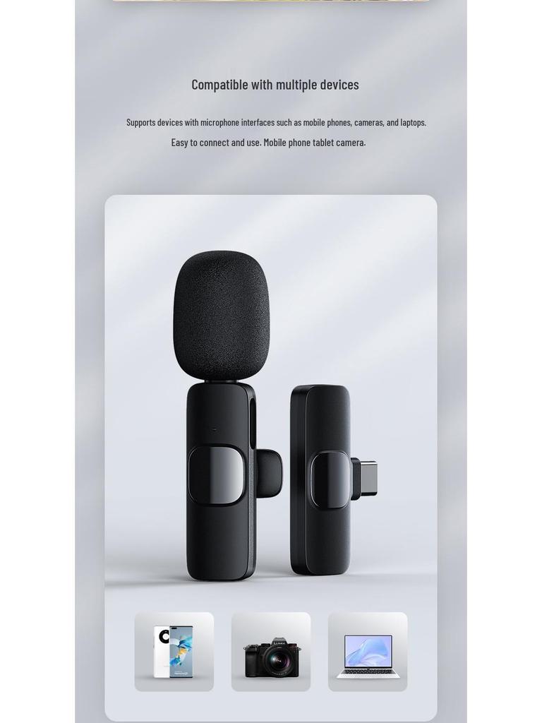 Wireless Lavalier Mic for Mobile Live Streaming & Interviews: Dual Recording & Noise Reduction