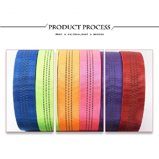 10/20/40M Meetee 25mm Nylon Tubular Webbing Tapes Double-layer Reflective Band for Sewing Bag Strap Dog Leash Accessories