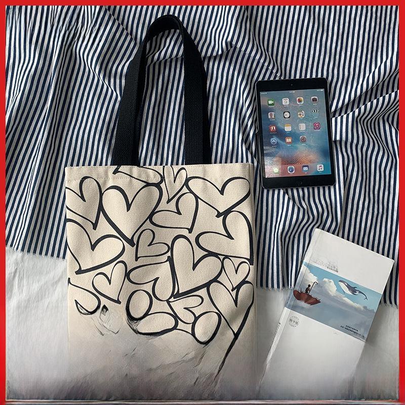 Сумка через плечо из холста в горошек — большая вместимость, экологичность, креативный дизайн для женщин