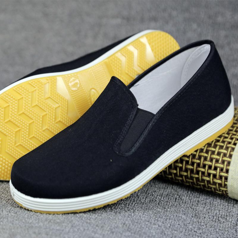 Тканевые туфли мужские армейские кеды ленивые туфли нескользящая подошва из говяжьей жилы обувь для охраны труда мужские черные тканевые туфли
