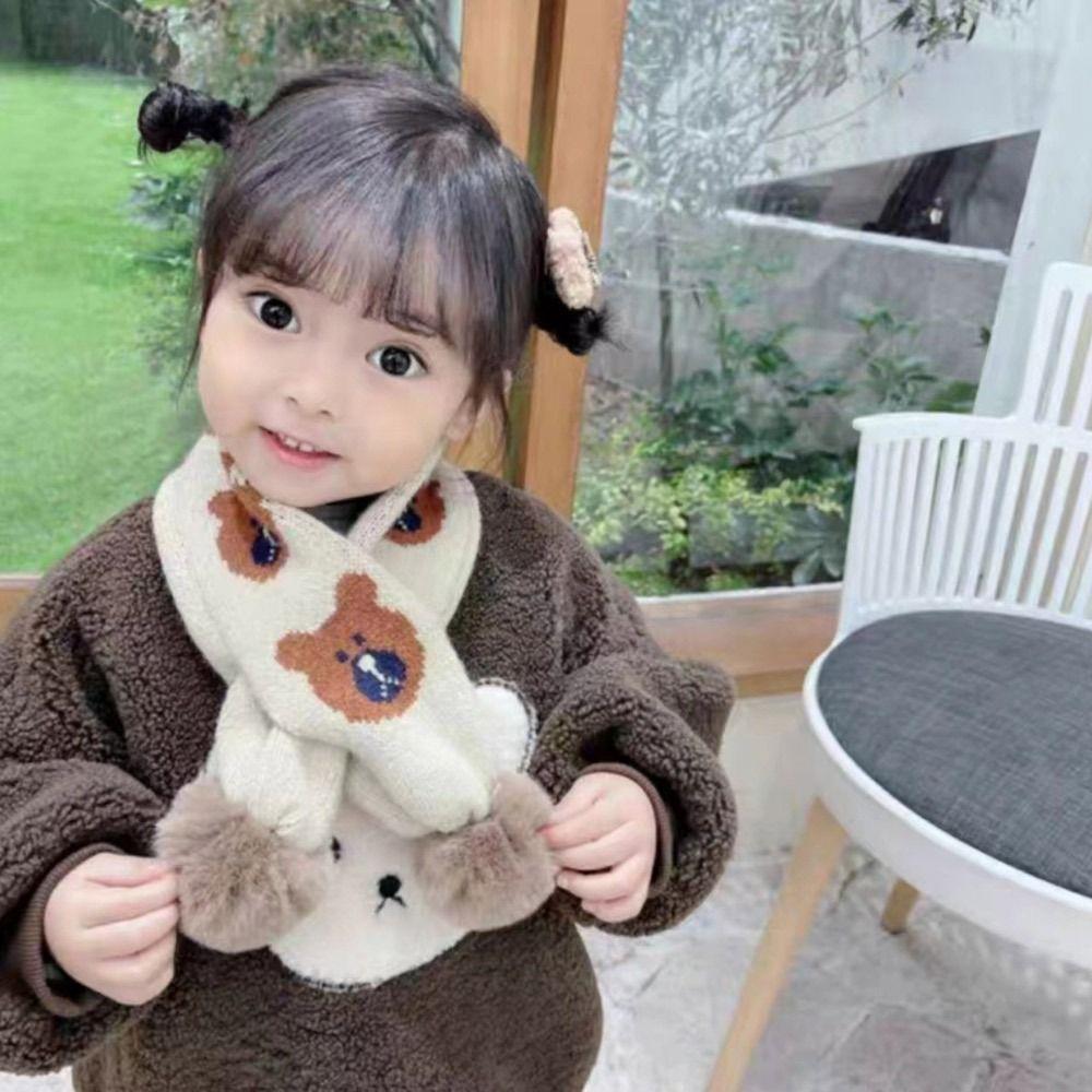 Windproof Thermal Neck Warmer Thickening Children Kids Winter Scarves  Autumn Winter