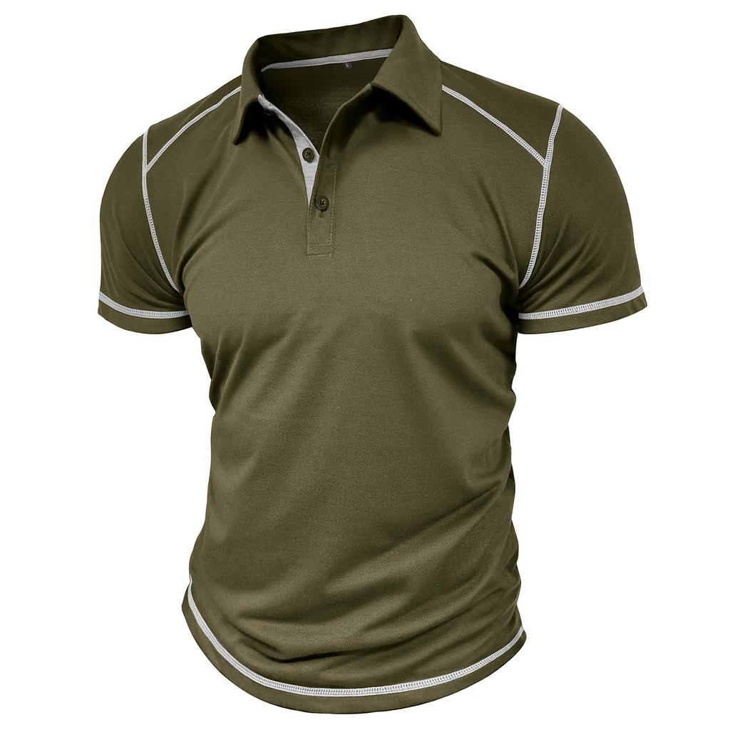 Мужская футболка-поло, хлопковая рубашка с короткими рукавами и цветными блоками, приталенные рубашки, пуловеры на пуговицах с отложным воротником, весна-лето, повседневная одежда