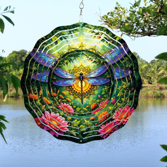 Dragonfly Wind Spinner Bird Kinetic Spinner Hanging Animated Wind Spinner