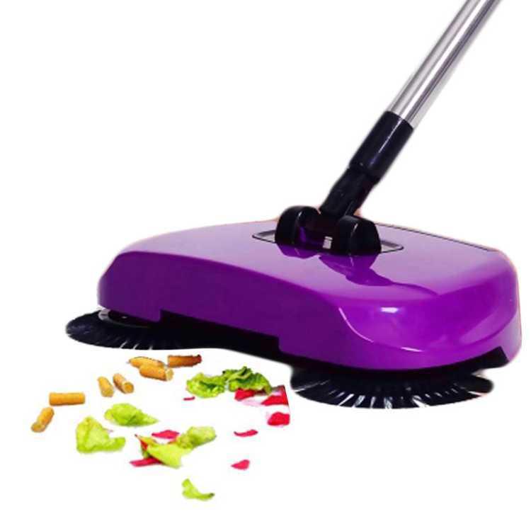 Push Sweeper: Lazy Mop & Vacuum Broom in Red, Blue, Purple
