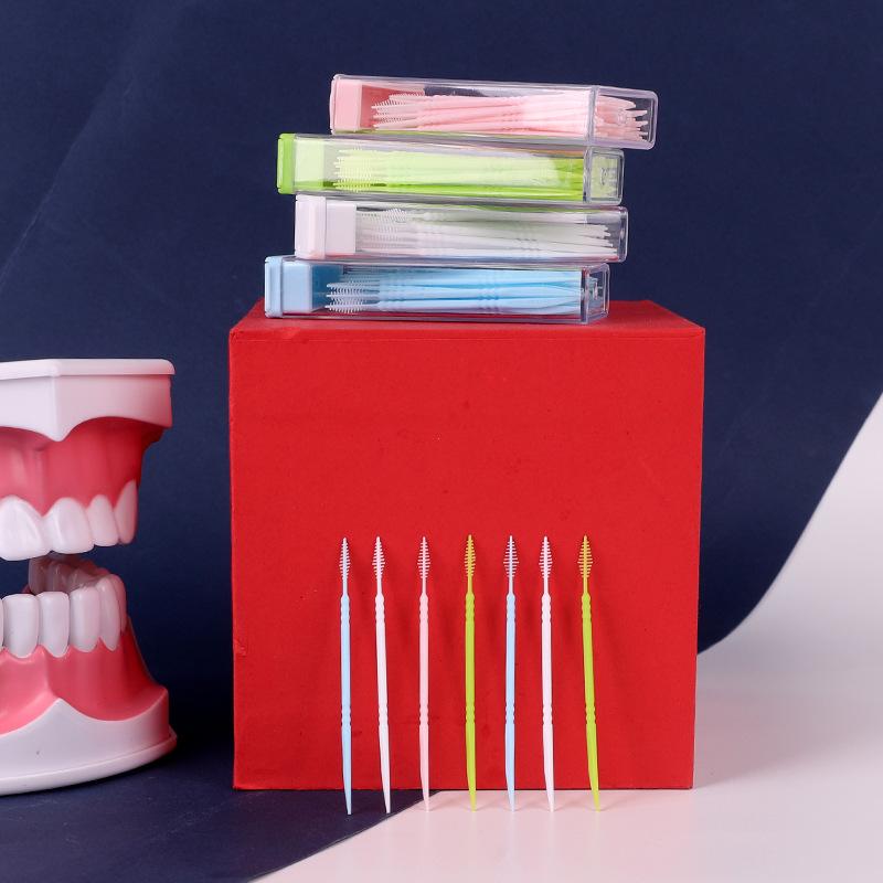 Зубочистка щетка оральная стоматологическая случайный цвет межзубные высокое качество 50 шт 50 шт портативный футляр изящные ювелирные изделия