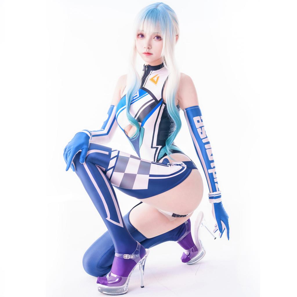 Сексуальный блестящий костюм королевы гонок с нарукавниками и простой костюм на все тело для женщин и костюм для косплея LOST-G Перчатки, Взрослые, Купальник, (М, БЕЛЫЙ)