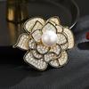 Women's Light Luxury Design Elegant Imitation Pearl Peony Flower Brooch Fashionable Versatile Niche Design Brooch