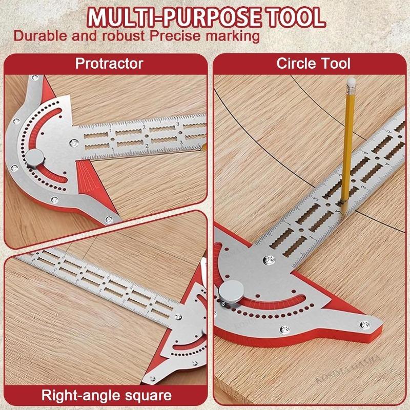 Xiaomi 10/15/20in Angle Gauge Measurement Stainless Steel Precision Multifunctional Angle Protractor Adjustable Protractor Angle Finder