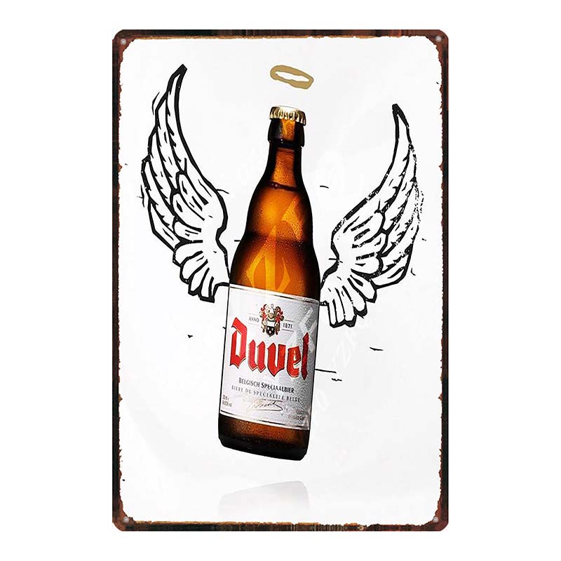 YZFQБельгийское пиво Duvel Жестяные металлические знаки Табличка Винтажный Музыкальный Бар Ресторан Дом Мужская берлога Декор Настенные наклейки DU-7713B