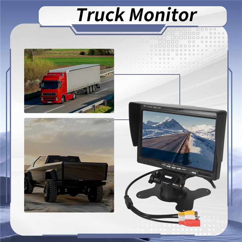 Точный 7-дюймовый цветной HD-монитор TFT LCD 12В-24В для автомобиля, грузовика, системы видеонаблюдения, камеры заднего вида, резервной камеры