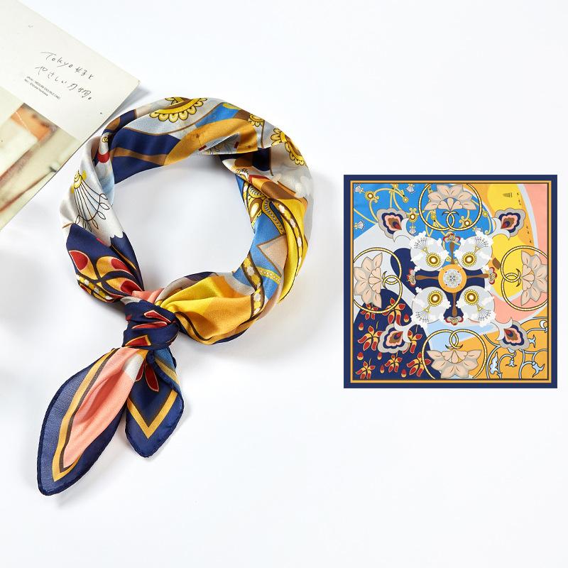 Маленький квадратный шарф, женский весенний новый шелковый атласный шелковый шарф с принтом, шаль на шею, подарок, мода