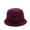 Plush Floral Knitted Bucket Hat Flower Warm Fisherman Hat Retro Woolen Hat  Autumn and Winter